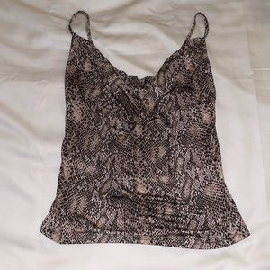 Snakeskin Cowl Neck Top
